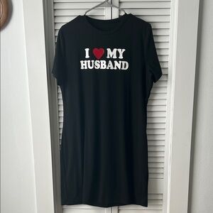 Black 'I Love My Husband' T-Shirt Dress